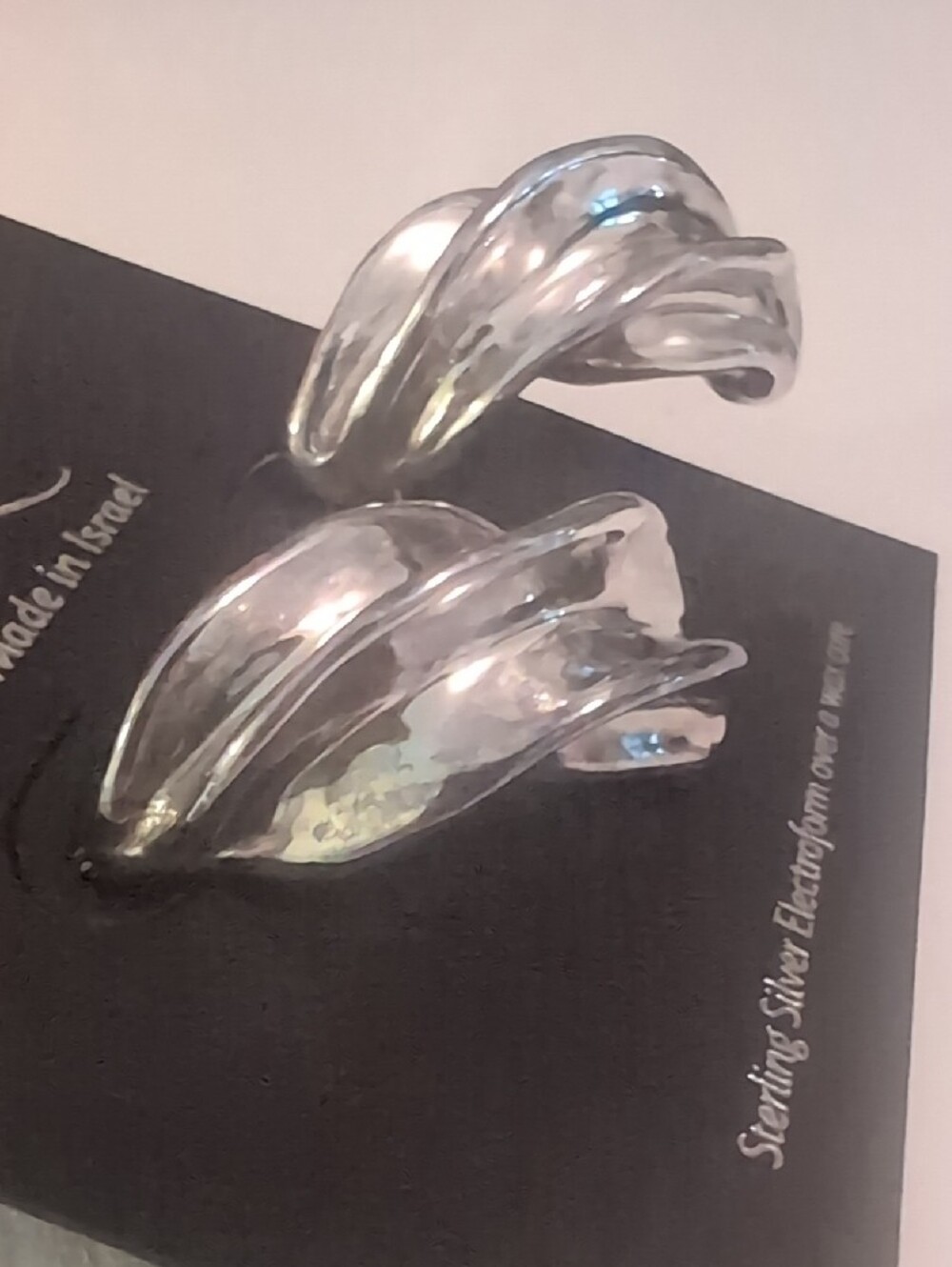 Electroform Silver Twisted Earrings - Silver - Picture 3 of 4